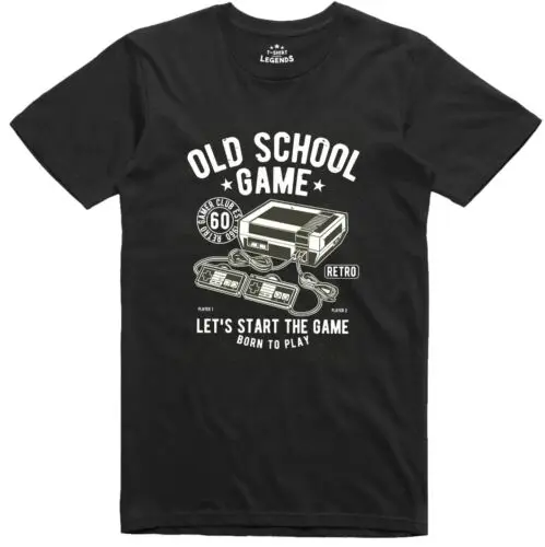 Мужская игровая футболка 80-х годов Ретро Старая школьная консоль 8 Bit Era Classic Tee