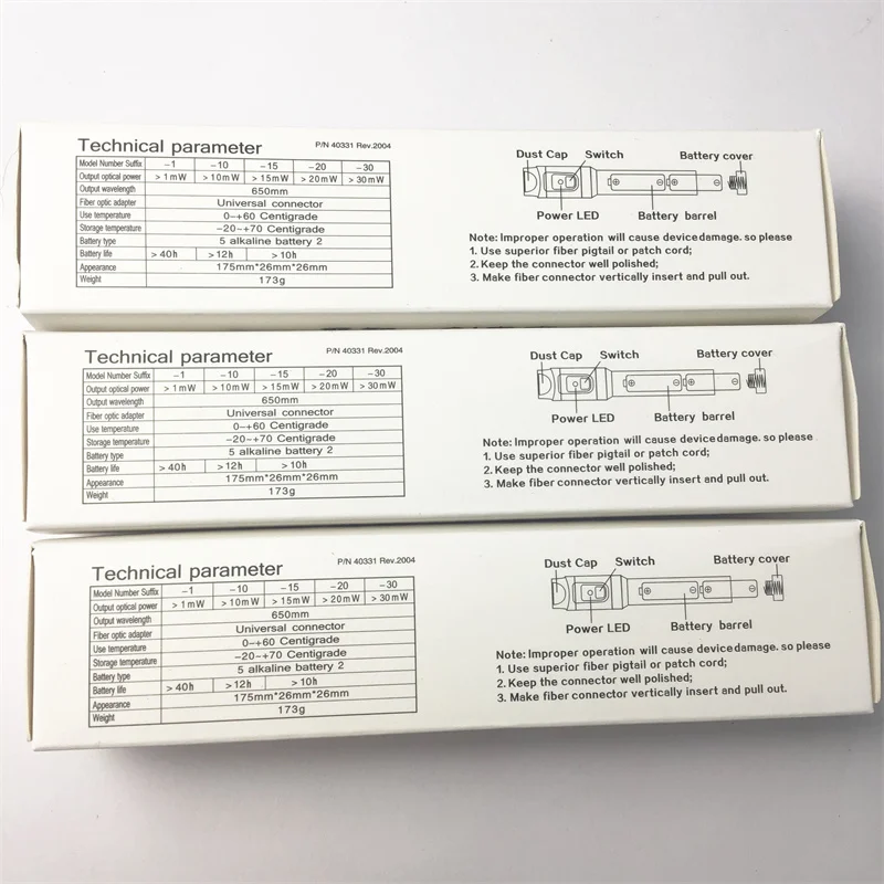 Fiber Optic Cable Tester Pen 30km Visual Fault Locator  30mW Fiber Test Light Pen 20mW Detection Light Mini Red Light Pen