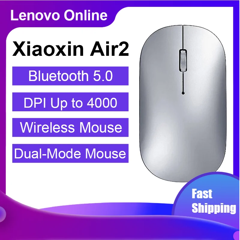 Lenovo Original Xiaoxin Air2 Bluetooth Mouse Bluetooth Wirel