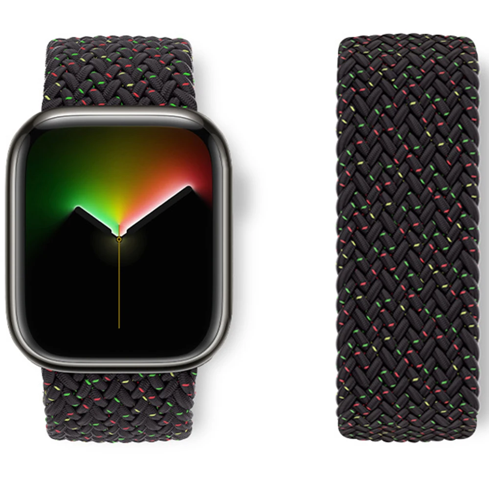 

Stretch Braided Nylon Strap for Apple Watch Band 38mm 40mm 42mm 44mm Fashion Sports Wristband Iwatch 7 6 5 4 SE Interchangeable