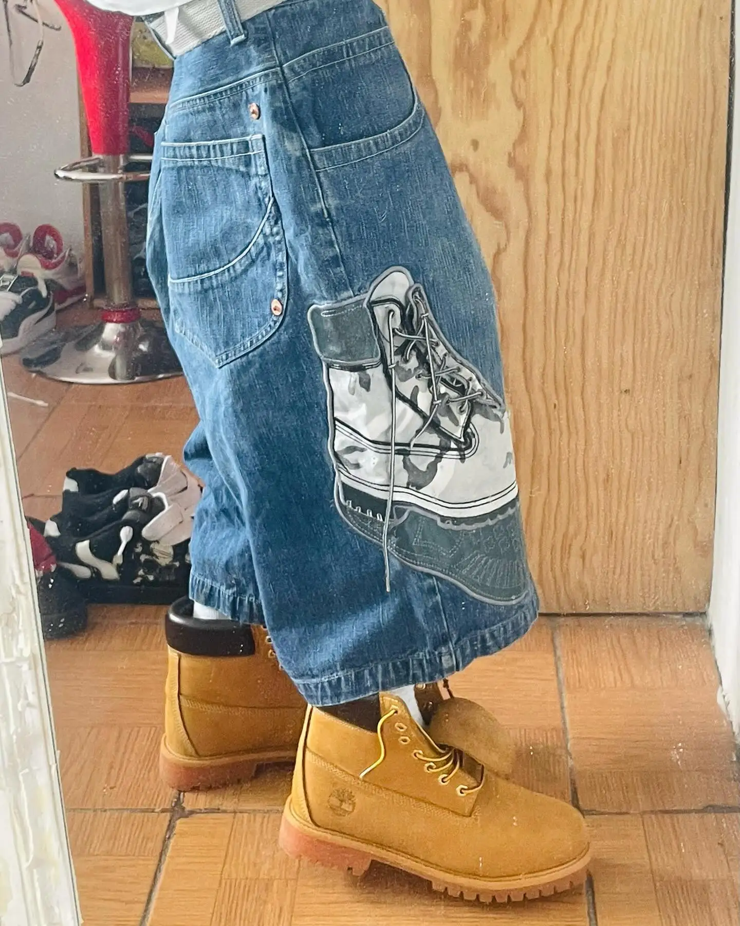 Мужские и женские джинсовые шорты Y2K