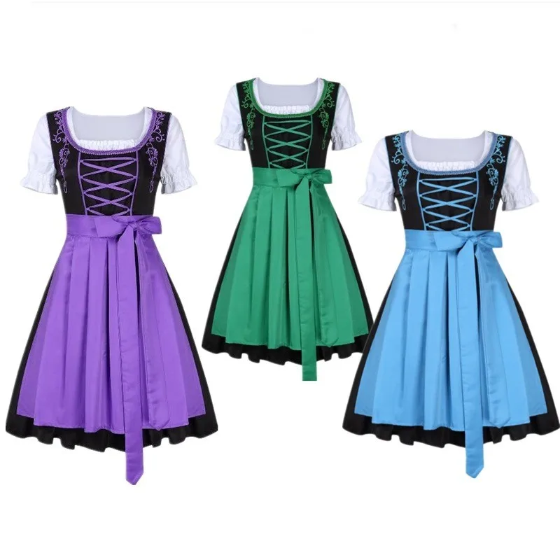 

Halloween Oktoberfest Clothing Bavarian Nation Costume Bar Beer Girl Maid WOMEN Dresses Sets