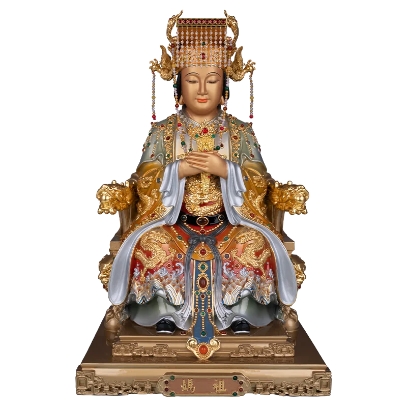

Meizhou Mazu statue copper sea god empress empress of heaven goddess of heaven Chinese Taoist statues