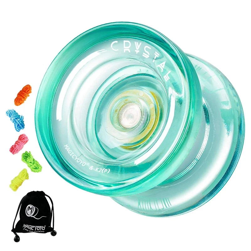 

MAGICYOYO 2X K2 Plus Crystal Responsive Yoyo,Dual Purpose Yo-Yo With Replacement Unresponsive Bearing For Intermediate,Green