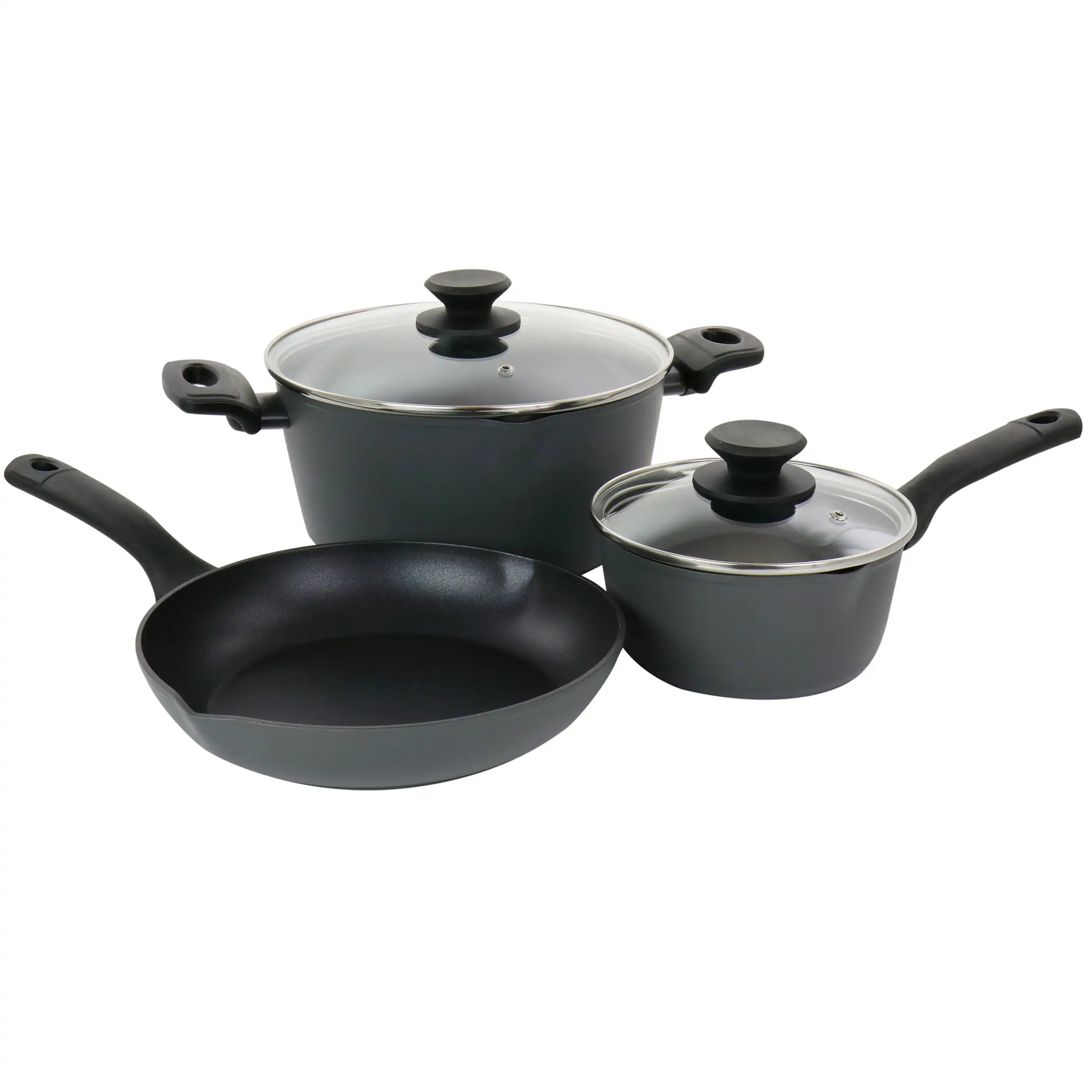 

Kingsway 5 Piece Aluminum Nonstick Cookware Set in Black