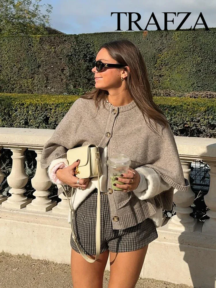 Женский кардиган TRAFZA с круглым вырезом