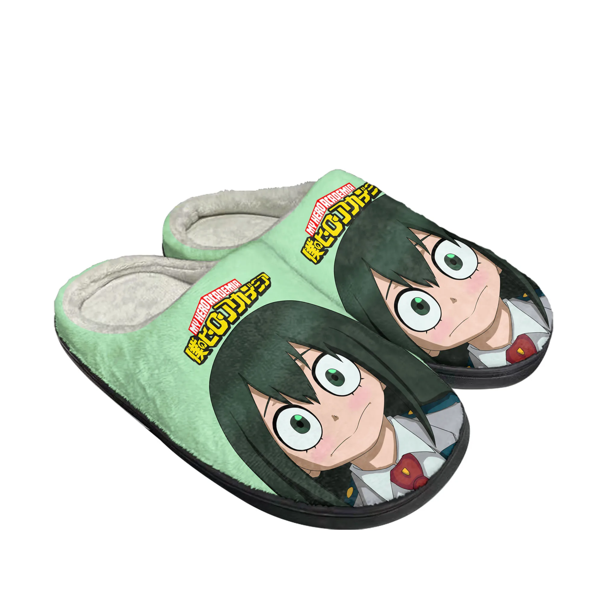 

Asui Tsuyu Cartoon My Hero Academia Home Cotton Custom Slippers Mens Womens Sandals Plush Casual Keep Warm Shoes Thermal Slipper