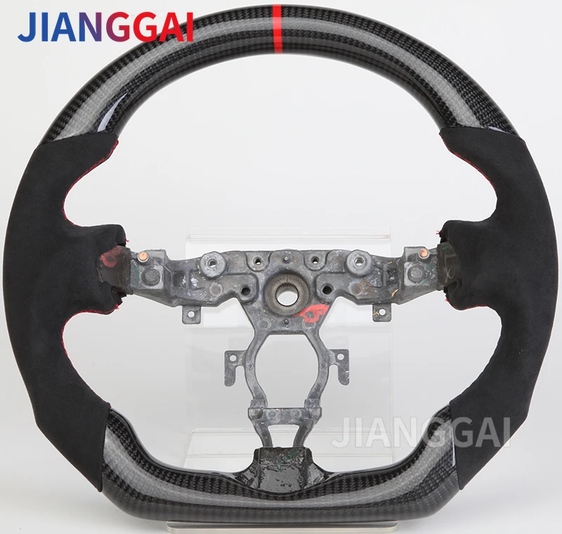 

Кованый руль из углеродного волокна для Nissan 370Z 2008-2019, перфорированный кожаный гоночный руль, автомобильные аксессуары