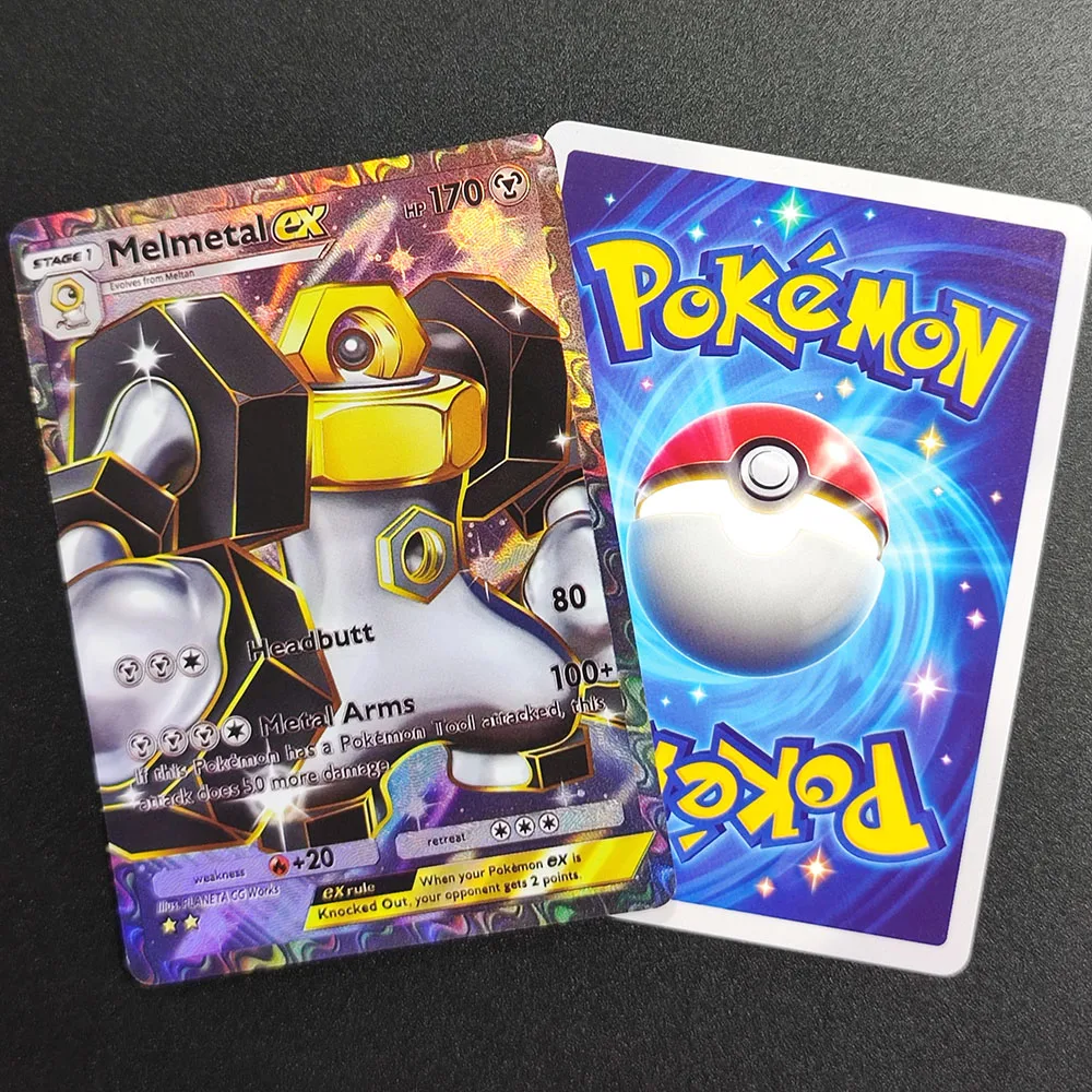 Фото Коллекционная карта Proxy Pocket Monster Pokemon TCG Melmetal ex, английская, текстурированная, голографическая, с эффектом драгоценного камня, в идеальном состоянии, ультра-редкая №1