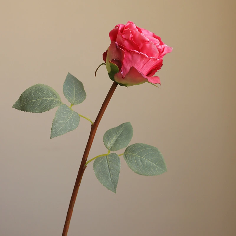 

Искусственная жареная роза из шелка 43 см