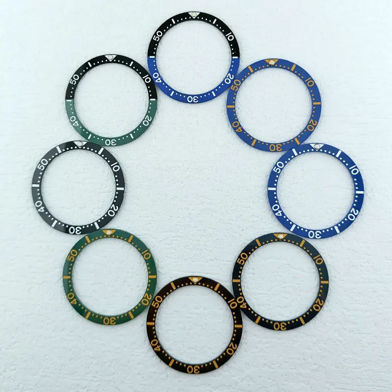 

33,7 мм x 27,5 мм пластина Керамическая рамка вставка аксессуары для часов зеленые светящиеся Запчасти для часов Seiko Сменные аксессуары