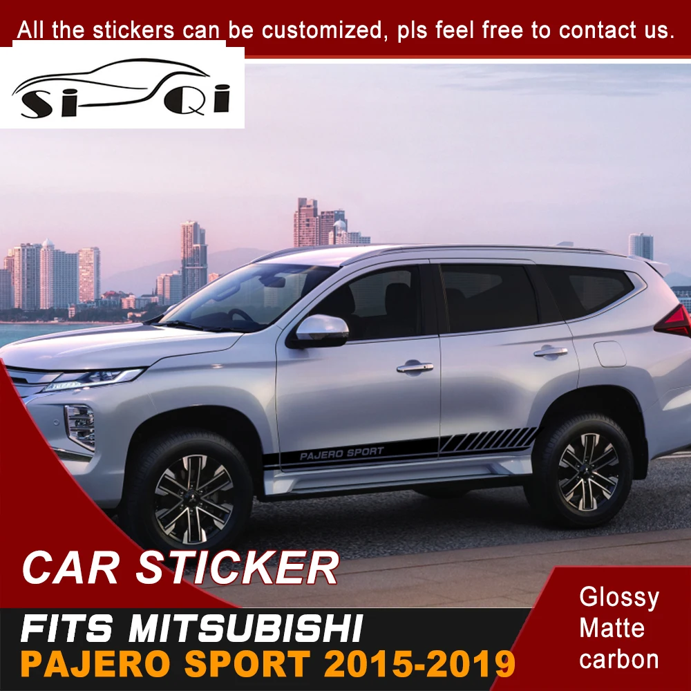 

2 Pcs Racing Sport Styling Door Body Side Stripe Graphic Vinyl Car Sticker For Pajero SUV 2015 - 2020 On Free Shipping