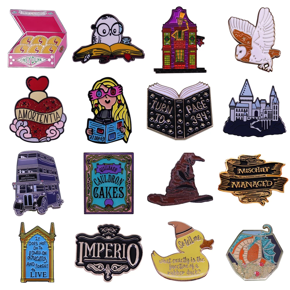 

Classic Movie Magic World Enamel Pin Lapel Pins for Backpack Briefcase Badge Brooch for Clothes Accessories Fashion Jewelry Gift