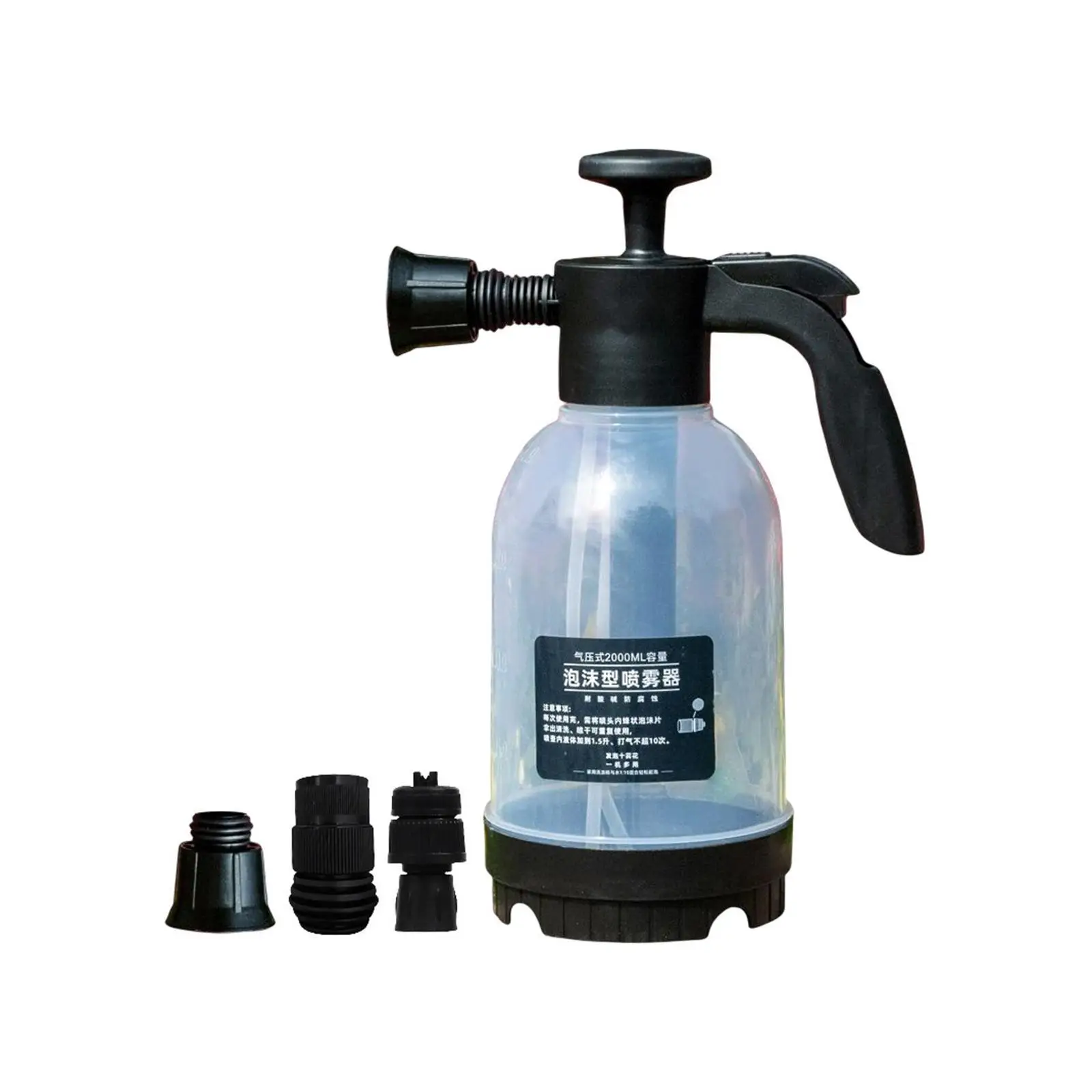 

Versatile Car Foaming Pump Sprayer 2000ml and 3 Nozzle Transparent Bottle