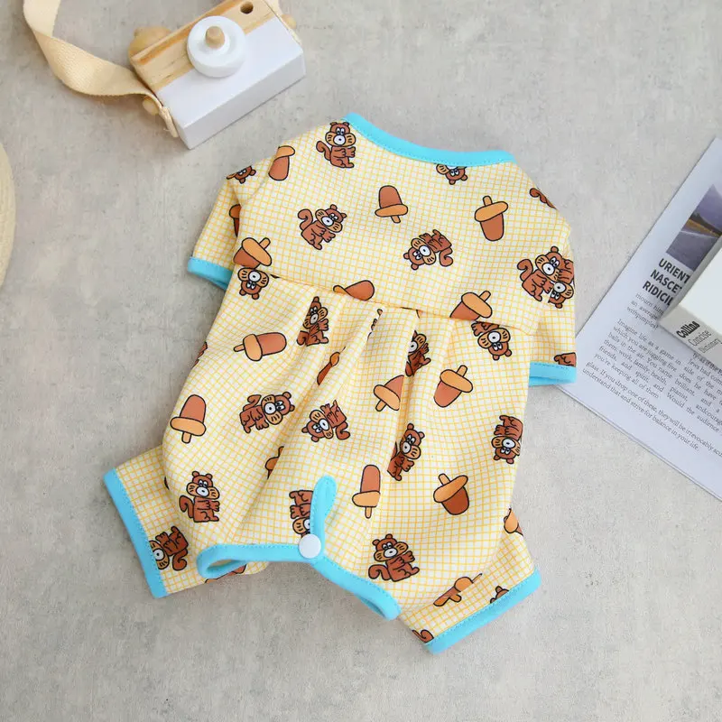 

Комбинезоны с мультяшными животными для собак, одежда для кошек и собак, одежда для домашних животных, милая осенне-зимняя зеленая модная од...