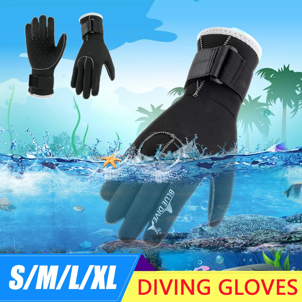 

1Pair 3MM Neoprene Gloves Anti Scratch Diving Wetsuit Glove With Adjustable Strap For Scuba Diving Spearfishing Kayaking Surfing