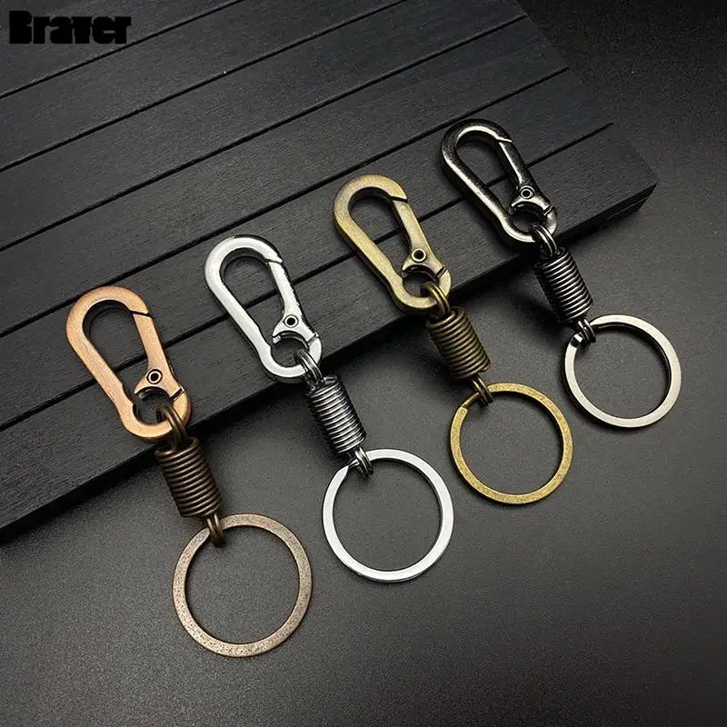 

Stainless Steel Retractable Carabiner Keychain /Anti-lost Buckle Waist Spring Gourd Car Ornament Accessories Keyring