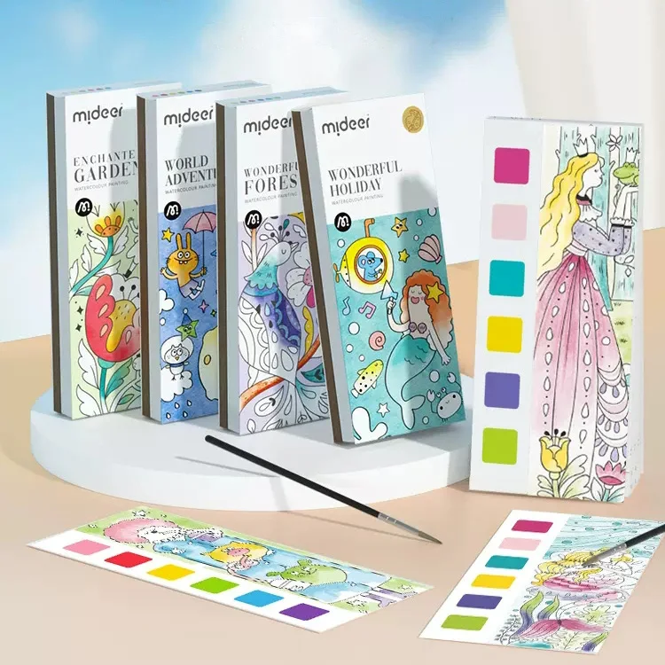 

5 Books 100 Pages Gouache Graffiti Painting Coloring Books for Adults Children Watercolor Pen Drawing Coloring Book Notes