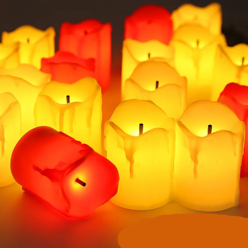12/24/48pcs Electronic Candle Light Led Smokeless Candle Night Light For Valentine's Day Party Christmas Decora Fake Candles 2#1