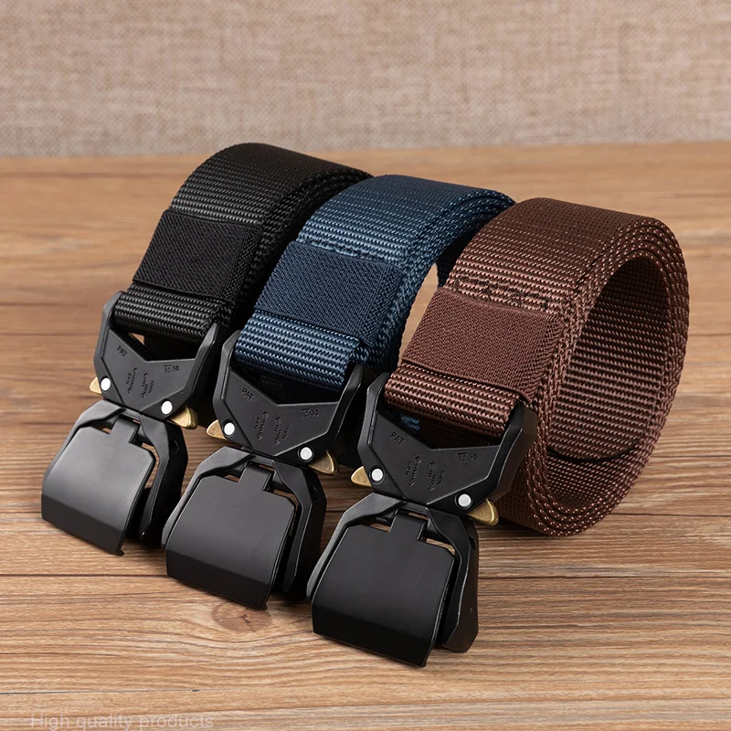 

Polyester Tactical Men women Versatile Aluminum Alloy Buckle Belt All Seasons