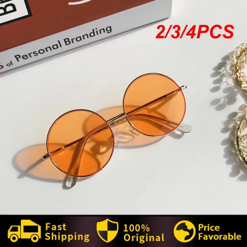 

2/3/4PCS Personality Vintage Metal Eyewear Round Frame Children Sunglsses For Baby Kid Sun Glasses Gafas De Sol Mujer Sun Shade
