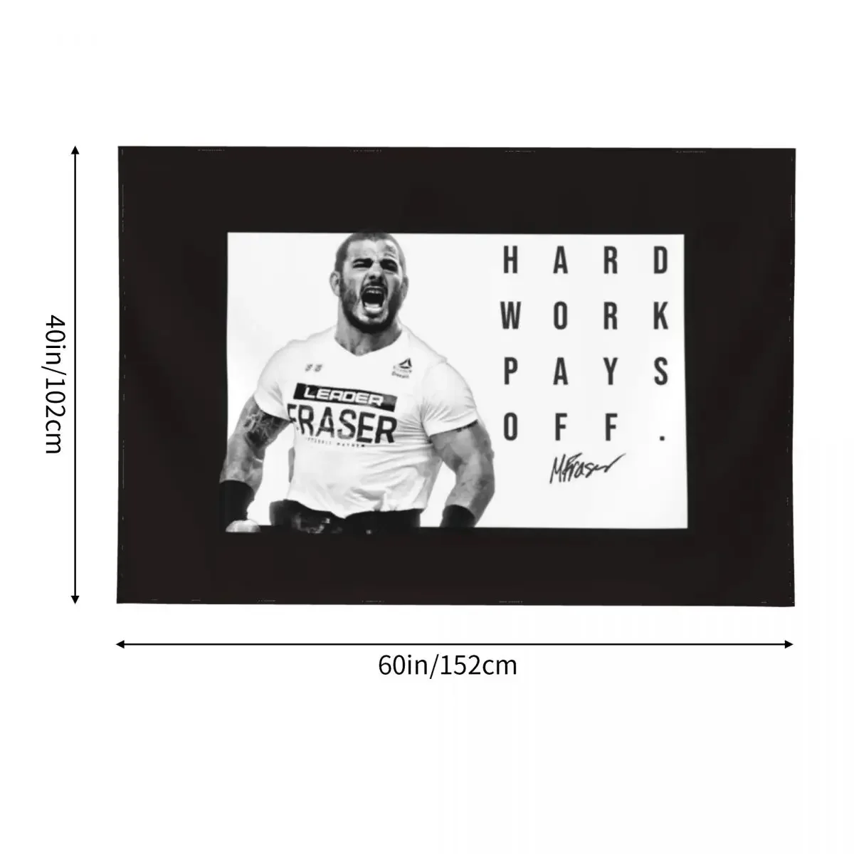 Mat Fraser - CrossFit Games Hard Work Pays Off Новый постер HWPO Черно-белый гобелен Забавный домашний