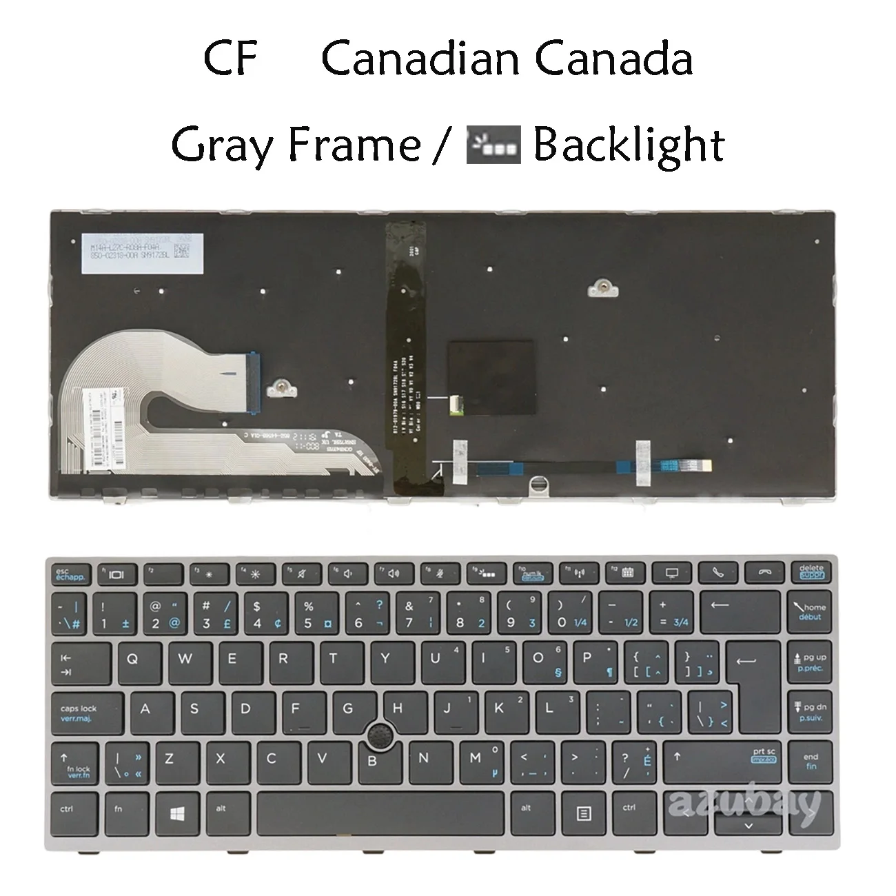 Фото Клавиатура с подсветкой для HP L12375-DB1 L15540-DB1 SN9172BL1 Elitebook 840 G5, 846 G5, 840 G6, 846 G6, 745 G5, 745 G6, канадская раскладка №1