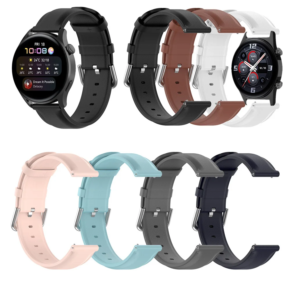 

Ремешок кожаный для наручных часов Huawei Honor Watch GS3, браслет для женщин и мужчин, аксессуары для смарт-часов