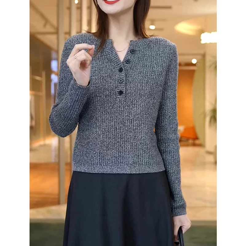 Модный облегающий вязаный женский свитер с длинными рукавами в стиле вестерн