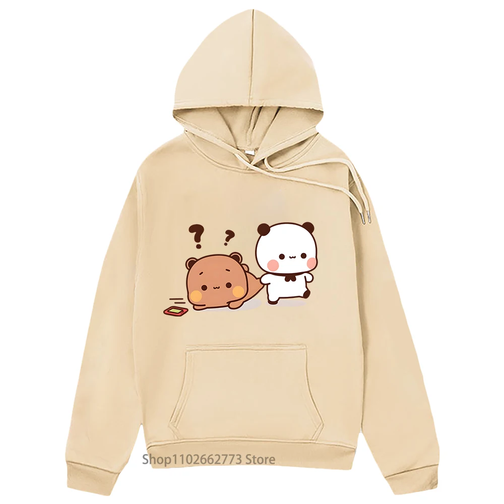

Panda Bear Graphic Hoodies Cartoon Bubu and Dudu Sweatshirt Girls Kawaii Print Pullover Women Casual Y2k Clothes Streetwear Men