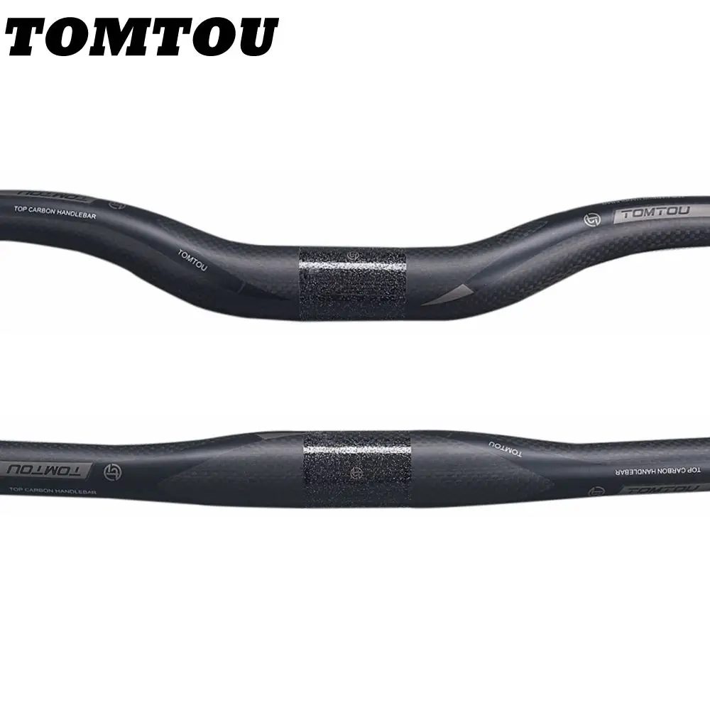 

TOMTOU Carbon Fibre Handlebar Horizontal One-shaped Handlebars Bike MTB Bicycle Mountain Cycling Parts 3K Matte Gray Stem 31.8mm