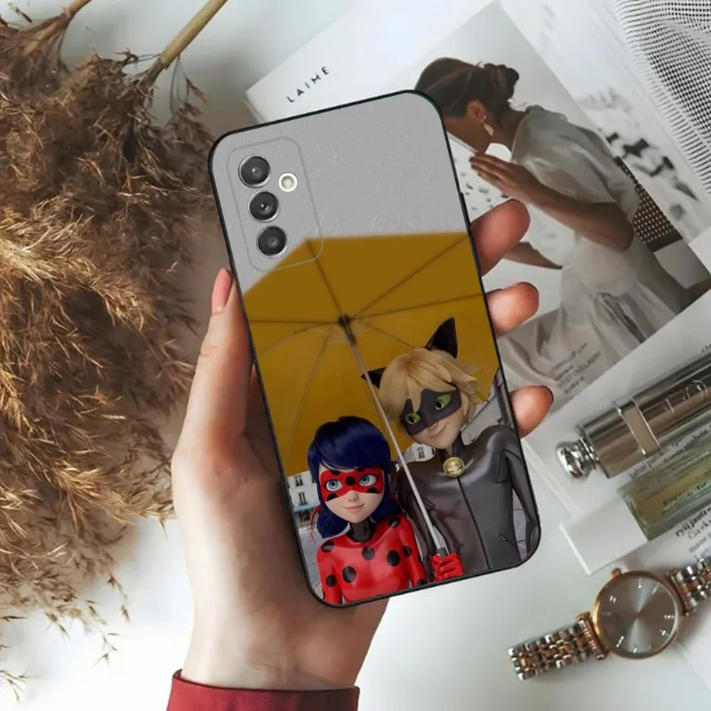 Чехол для телефона Cat Noir Samsung Galaxy A20 A21s A22 A31 A32 A52 A53 A72 73 A80 A91 L-LadybugES-S мягкий черный