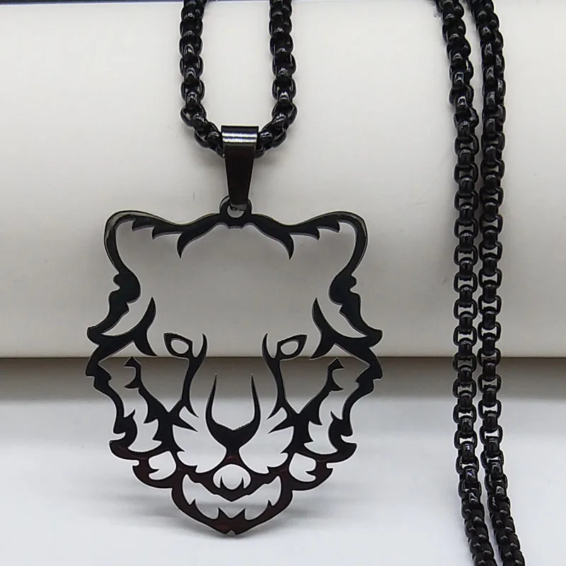 

Hip Hop Tiger xNecklaces for Women Man Stainless Steel Men's Chain Punk Neck Vintage Gothic Jewelry colar masculino N913S06