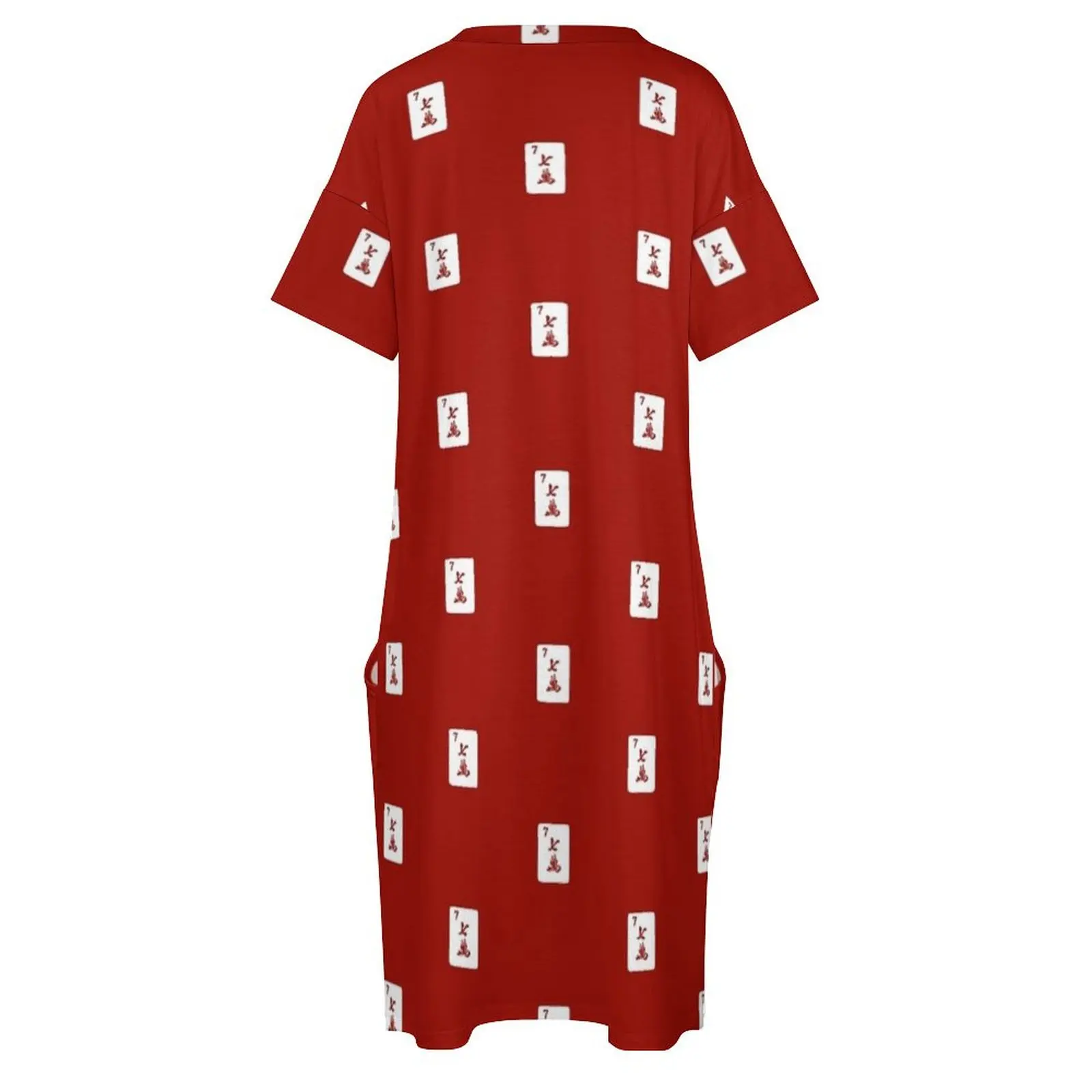 Счастливчик Семь # 3 ~ свободное платье с карманами серии Mah Jongg платья для женщин