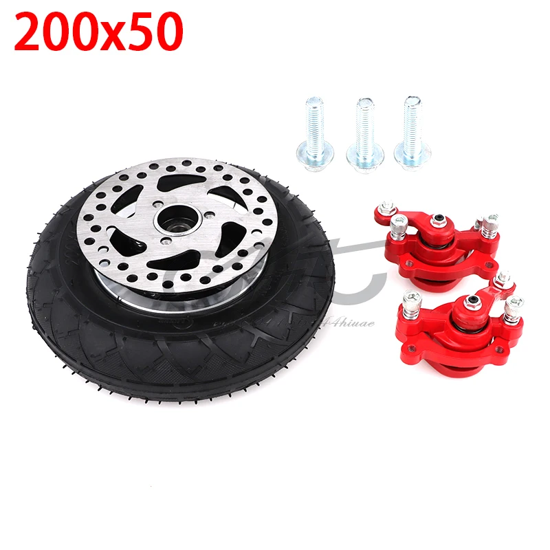 

8" Electric Scooter Tyre With Wheel Hub with Brake disc 200x50 Inflation Tyre&inner tube Electric Vehicle Aluminium tire