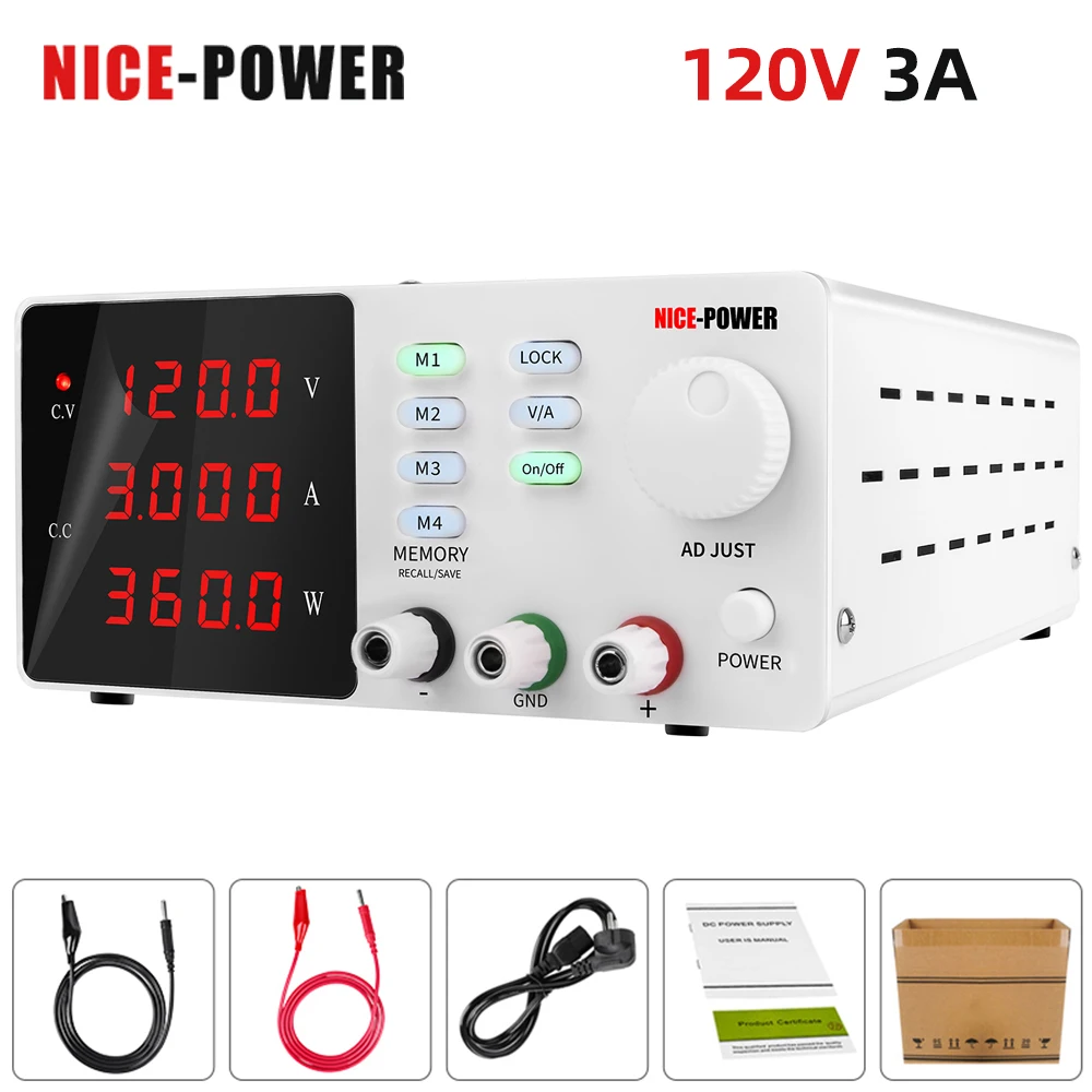 Nice-power Variable Switching DC Laboratory Power Supply Adjustable Lab Bench Power Source 120V 3A For Electroplate Repair Phone