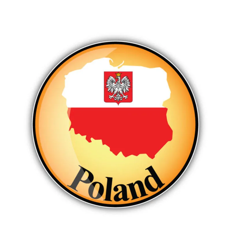 

13CMX13CM, Car Sticker Flag Decal Body Accessories Poland Map