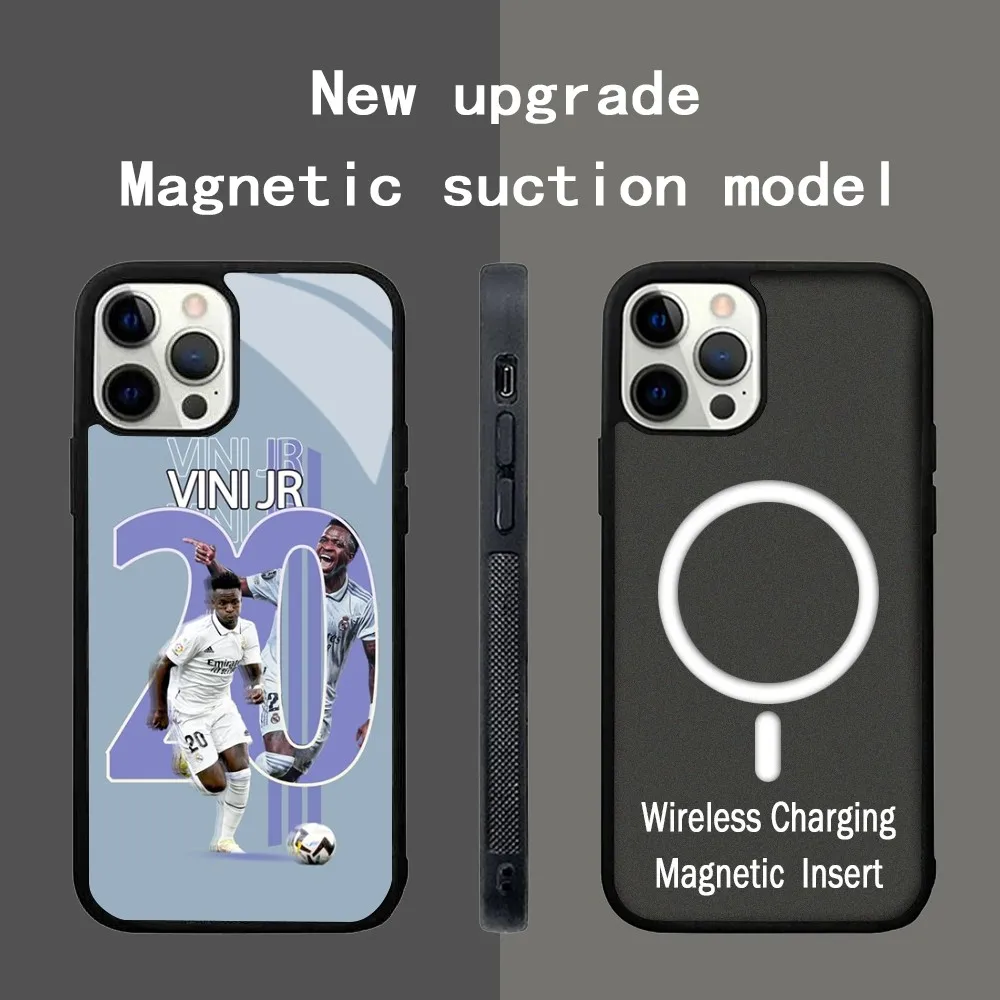 Чехол С Зеркальной Пленкой Football Star Vinicius Jr. Design Для iPhone Пылезащитный Легкий
