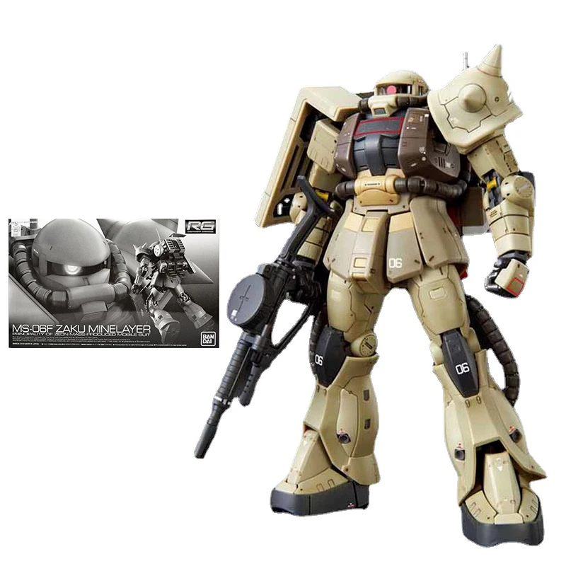 

Bandai Gundam Model Kit Anime Figure RG 1/144 MS-06F ZUKU 2 Minelayer Genuine Gunpla Model Action Toy Figure Toys for Children