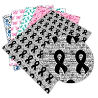 protect yourself and prevent aids red ribbon printed faux leather cross grain for for bows bags diy 2230cm