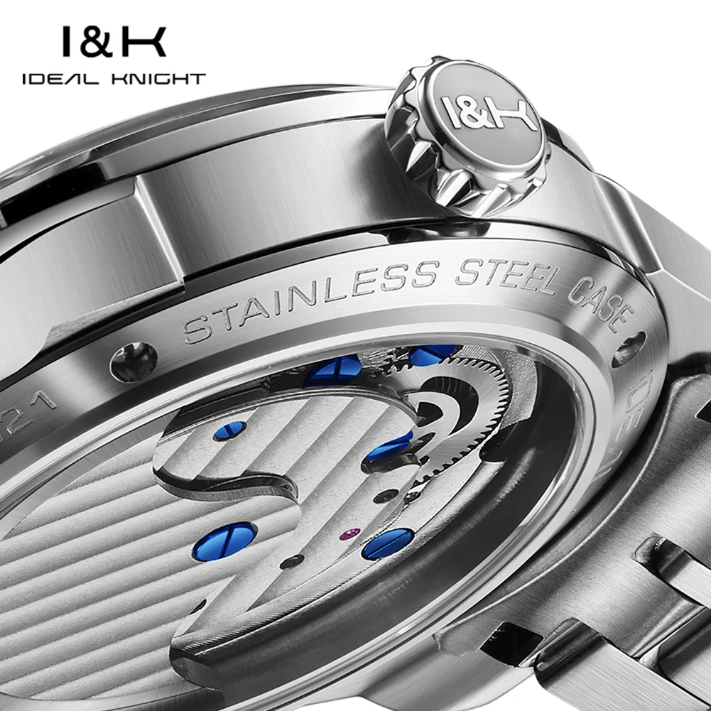 Фото Часы IDEAL KNIGHT 6821, оригинальные, подлинные, для мужчин, в подарочной коробке, роскошный подарок, автоматические механические мужские часы с ажурным циферблатом. №2