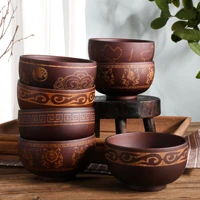 natural jujube wooden carve bowl soup rice noodles bowls kids lunch box kitchen tableware japanese style wooden bowls