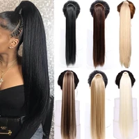 aosi straight clip in hair tail false hair 24 ponytail hairpiece with hairpins synthetic pony tail hair extensions for women