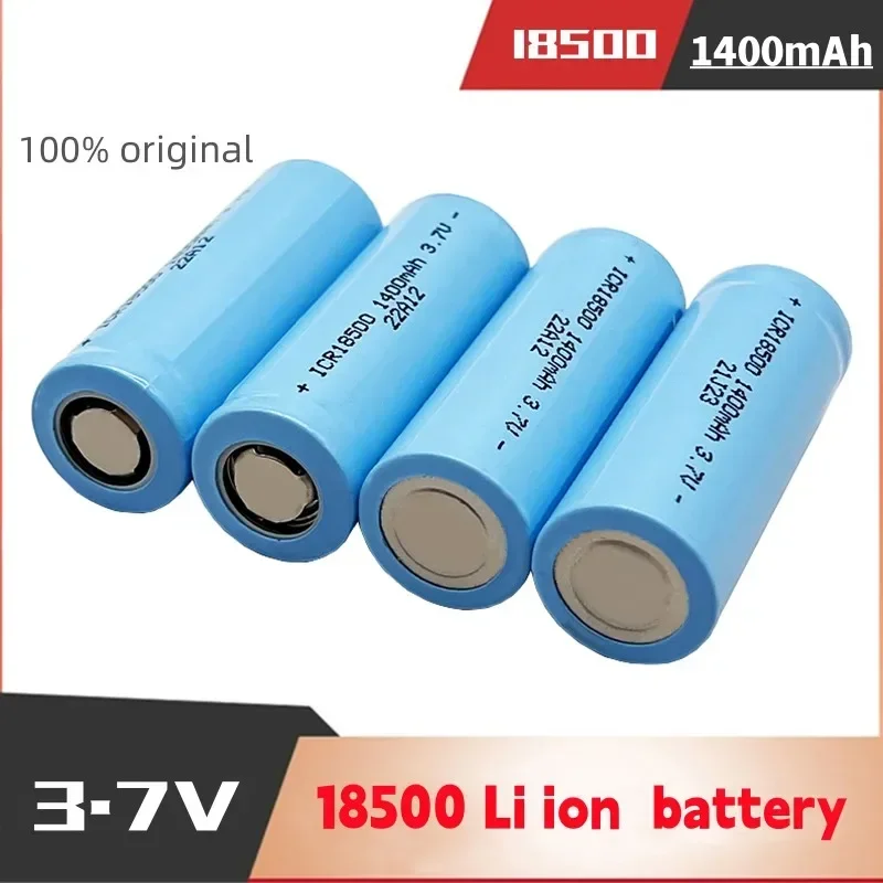 

100% Original 18500 Lithium Ion Rechargeable Battery 3.7V 1400mAh, Used for Flashlight, Remote Control Battery, 4.2V Battery