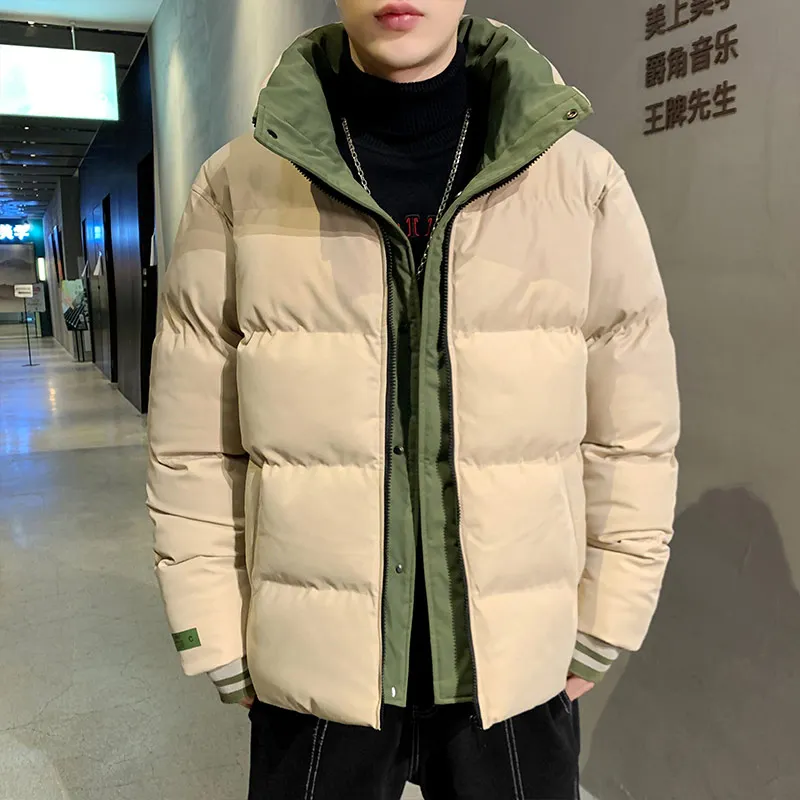 Men's youth down silk cotton jacket winter clothes new high-quality fashion loose jacket warm thick coat cotton jacket windbreak