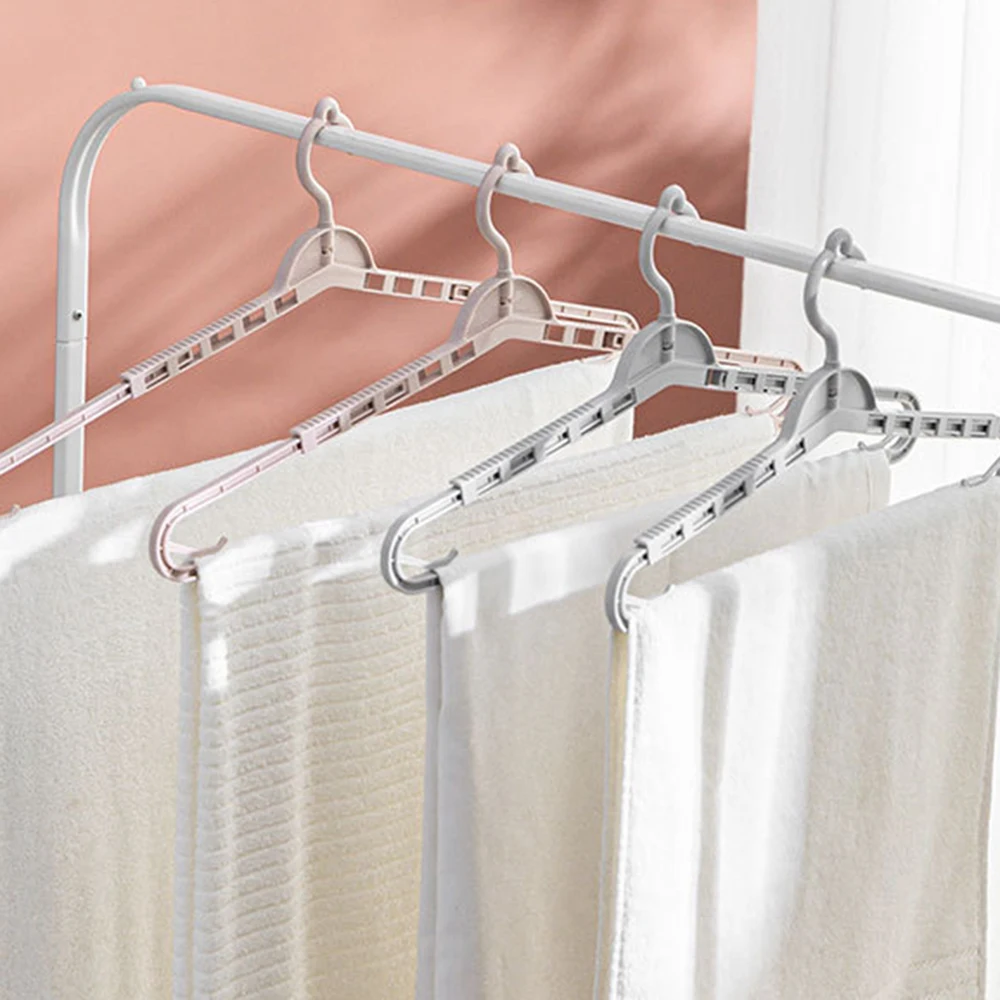 

4 шт. телескопические вешалки для одеял, полотенец, сушилка для пальто, бытовая многофункциональная пластиковая вешалка для одежды, вешалки ...