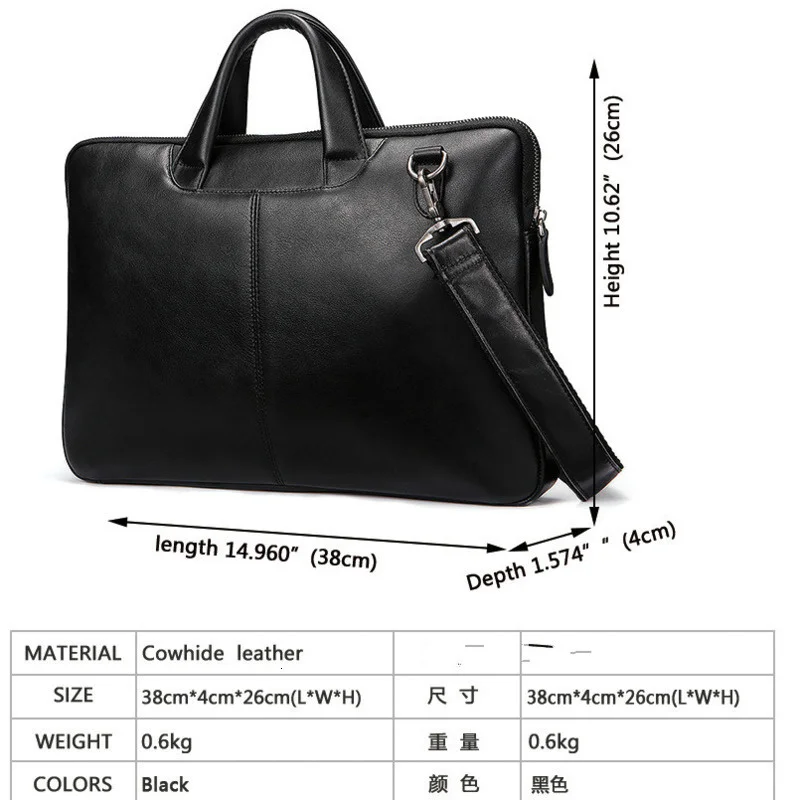 High Quality Men Briefcases Bag Business Men's Laptop Bag Genuine Leather Briefcase Men Leather Briefcases Male Bolso Hombre New