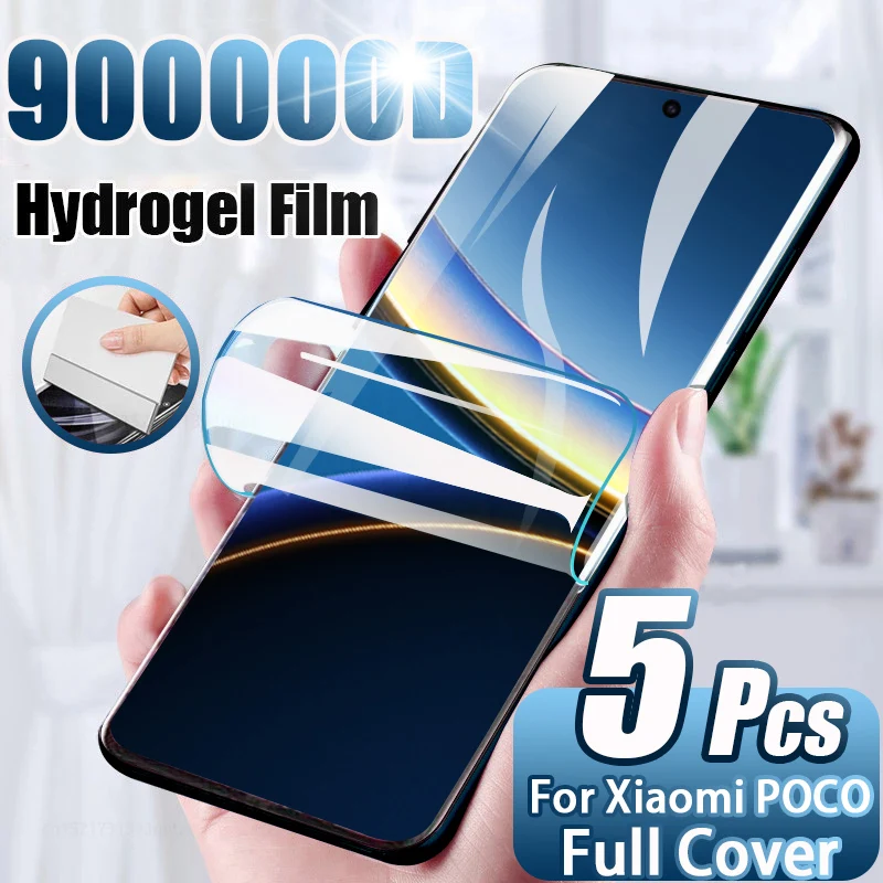 Фото Гидрогелевая пленка HD для Xiaomi POCO X8 X7 F7 F6 X5 X6 X3 Pro NFC, защитная пленка для экрана poco x8 pro max M6 M4 F5 F3 GT 5G, не стекло, 5 шт. №1