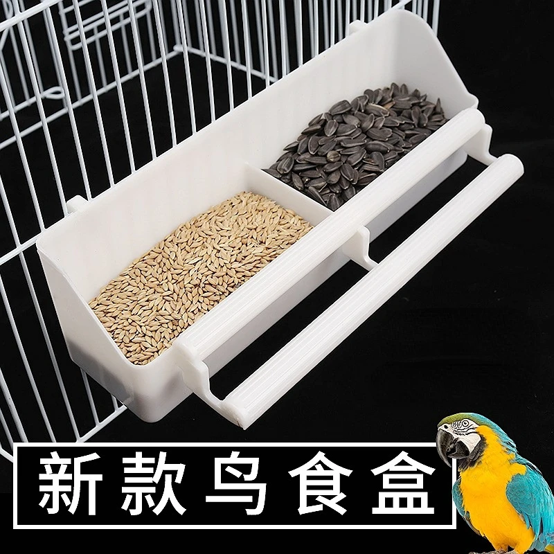 

Parrot Birds Water Hanging Bowl Parakeet Feeder Box Pet Cage Plastic Food Container Feeding Tools Bird Feeder
