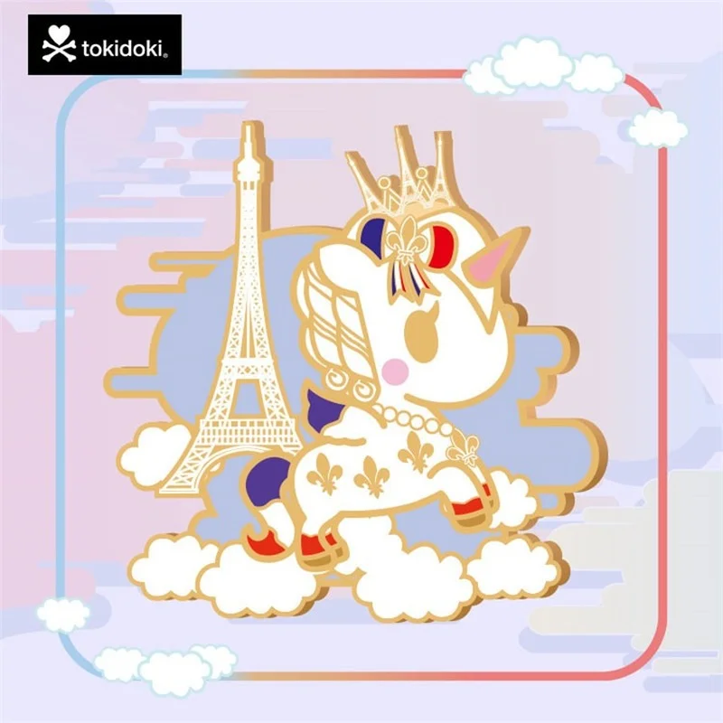 

Подлинная фигурка единорога Tokidoki U9, металлический значок, украшение на столешницу, детский подарок на день рождения